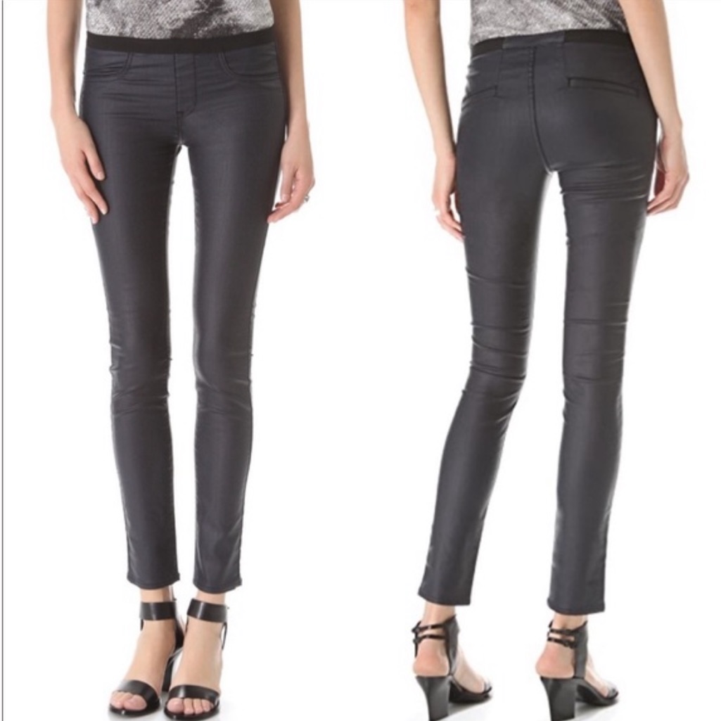 Helmut Lang Coated Black Leggings Size 28